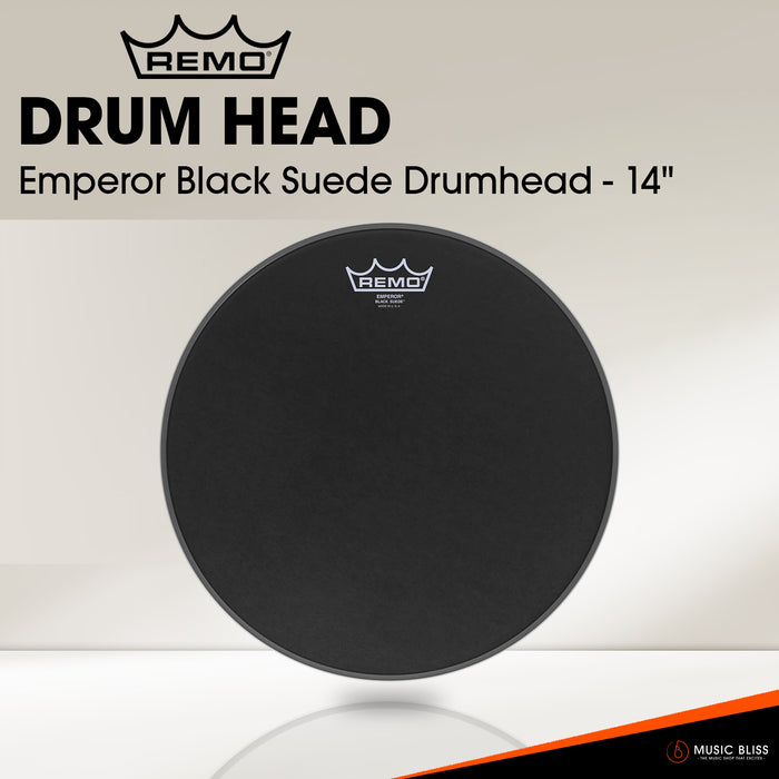 Remo Emperor Black Suede Drumhead (Available in sizes 8"-16")