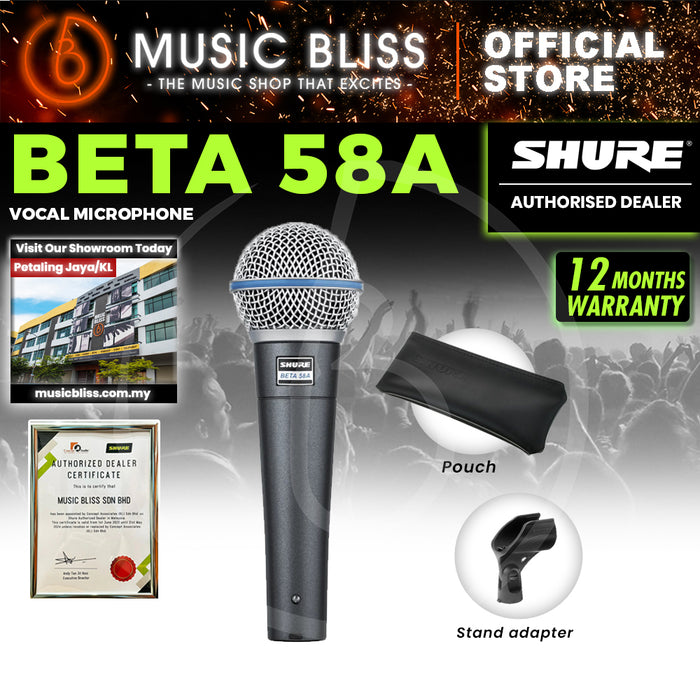 Shure BETA 58A Supercardioid Dynamic Vocal Microphone