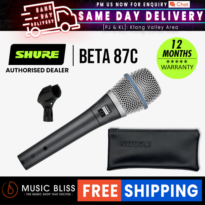 Shure Beta 87C Cardioid Condenser Handheld Vocal Microphone - Music Bliss Malaysia