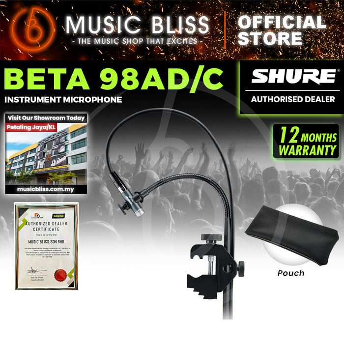 Shure Beta 98AD/C Cardioid Condenser Clip-on Gooseneck Drum Microphone