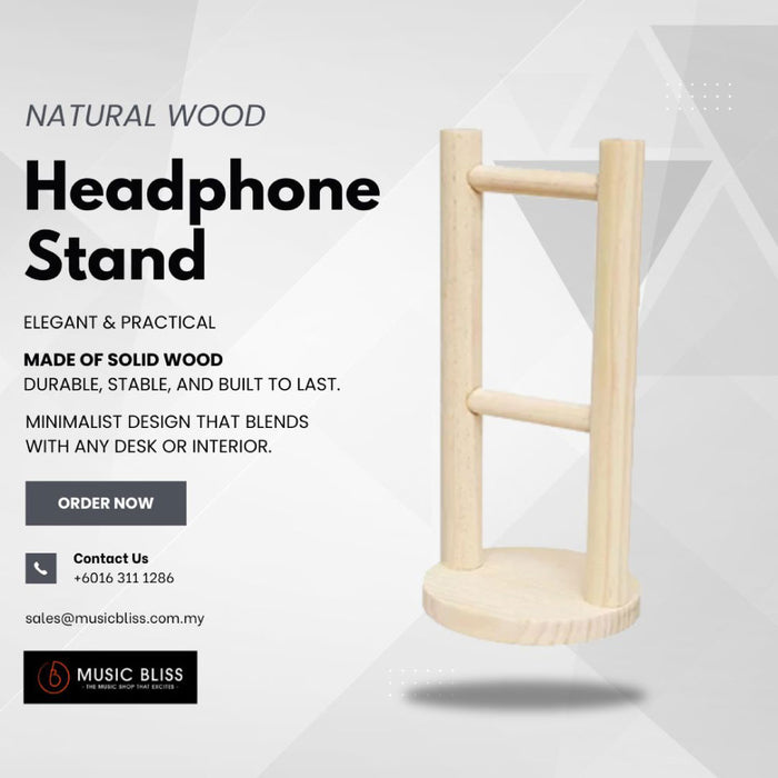 Bullet Groove Natural Wood Headphone Stand
