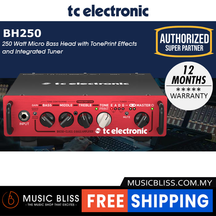 TC Electronic BH250 250-Watt Compact Bass Head - Music Bliss Malaysia