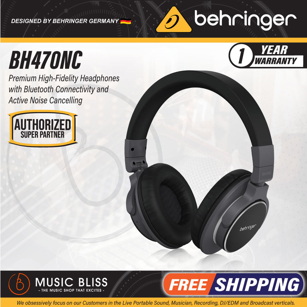 Behringer BH470NC Active Noise Canceling Bluetooth Headphones BH 470NC BH 470NC Music Bliss Malaysia