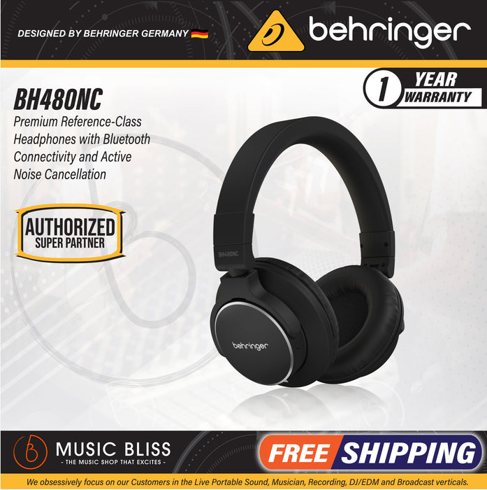 Behringer BH480NC Premium Reference-Class Headphones with Bluetooth - Music Bliss Malaysia