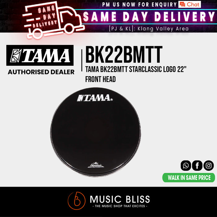 Tama BK22BMTT Starclassic Logo 22" Front Head - Black - Music Bliss Malaysia