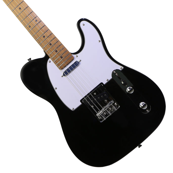 Deviser L-TE-BK Budget Beginner Electric Guitar – SS Tele Style Black for Rock Kapak