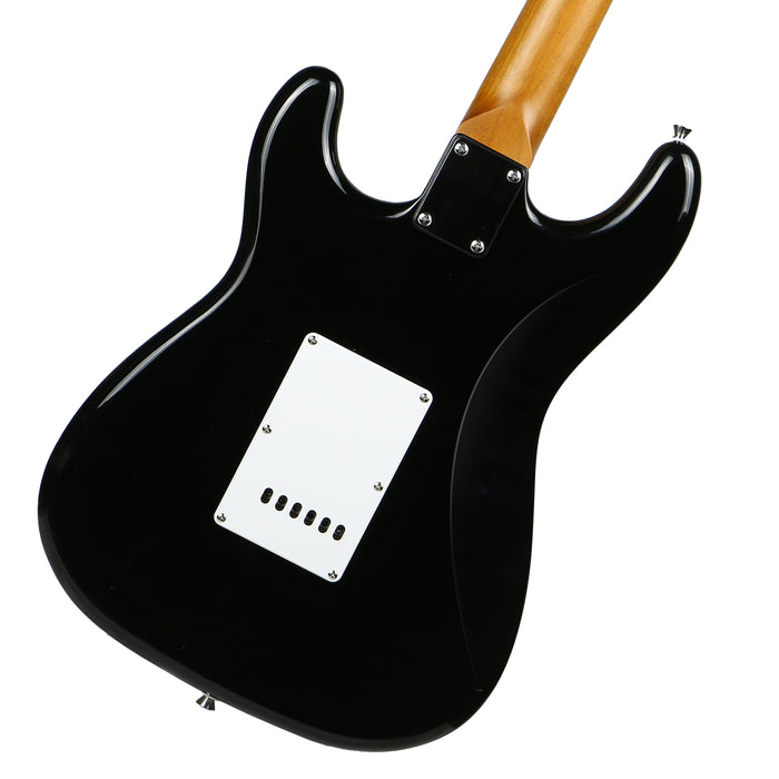 Deviser L-G2S-BK Budget Beginner Electric Guitar – HSS Strat Style Black for Rock Kapak
