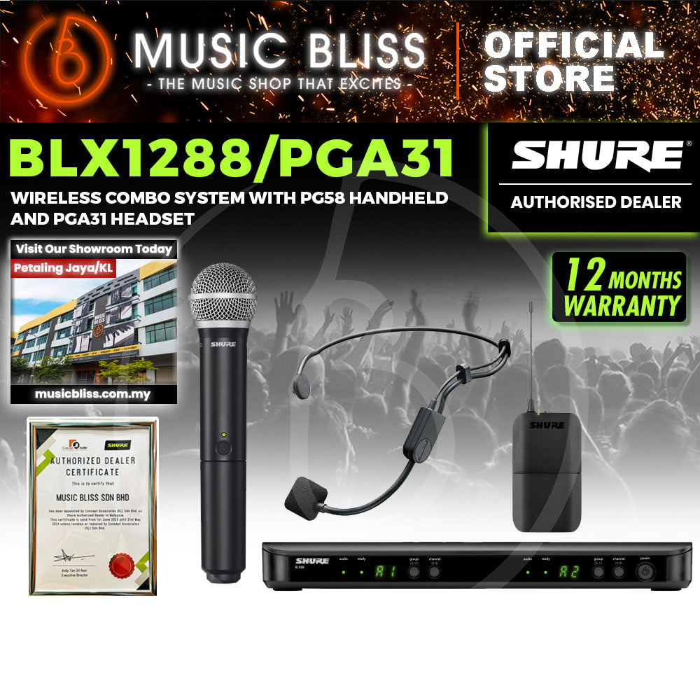 Shure BLX1288/P31 Dual Channel Combo Wireless System, BLX88