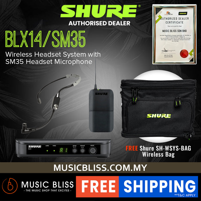 Shure BLX14/SM35 Wireless Headset System, BLX4 Receiver, BLX1