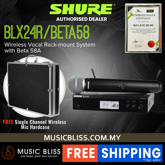 Shure BLX24R/B58 Handheld Wireless System, BLX4R Wireless Transmitter & BLX2/B58 Handheld Transmitter