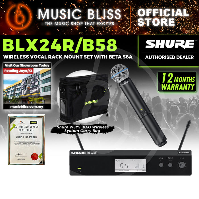 Shure BLX24R/B58 Handheld Wireless System, BLX4R Wireless Transmitter & BLX2/B58 Handheld Transmitter