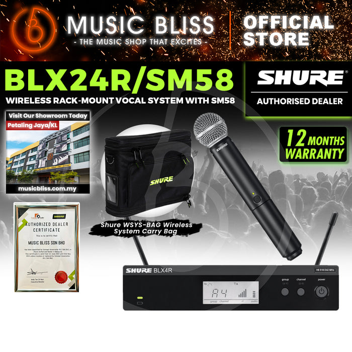 Shure BLX24R/SM58 Handheld Wireless System, BLX4R Wireless Transmitter & BLX2/SM58 Handheld Transmitter