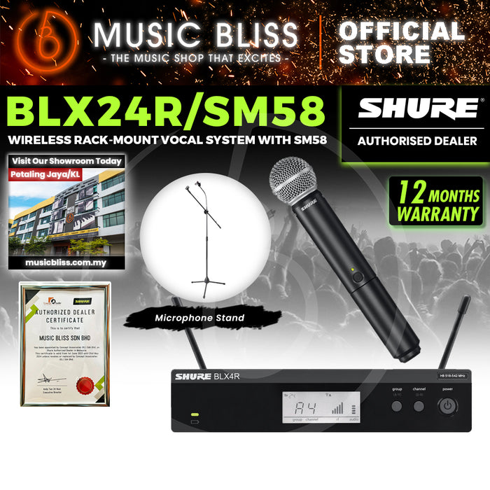 Shure BLX24R/SM58 Handheld Wireless System, BLX4R Wireless Transmitter & BLX2/SM58 Handheld Transmitter