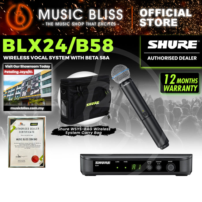 Shure BLX24/B58 Handheld Wireless System, BLX4 Receiver & BLX2/B58 Handheld Microphone