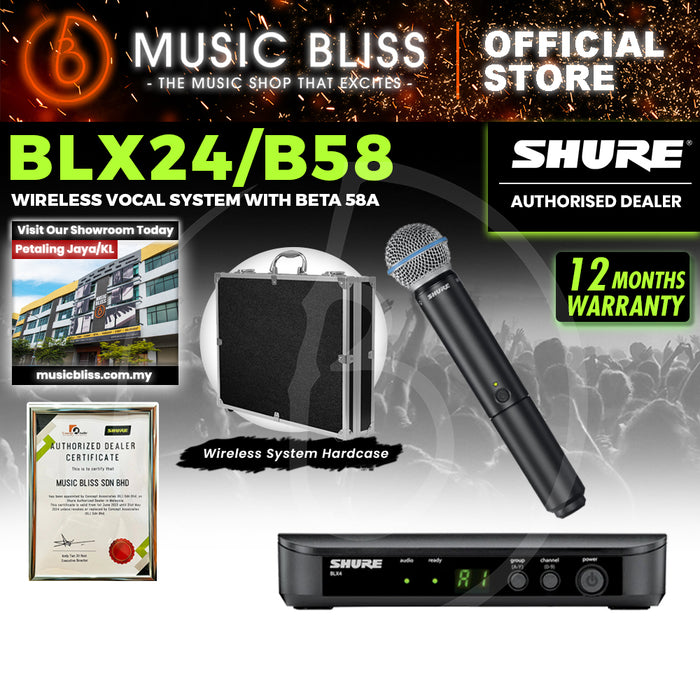 Shure BLX24/B58 Handheld Wireless System, BLX4 Receiver & BLX2/B58 Handheld Microphone