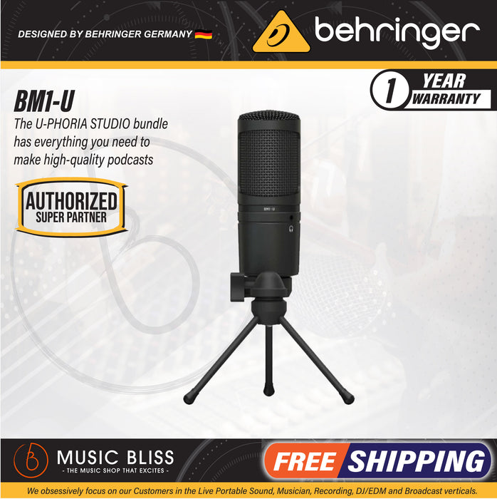 Behringer BM1-U USB Condenser Microphone for Live-Streamers - Music Bliss Malaysia