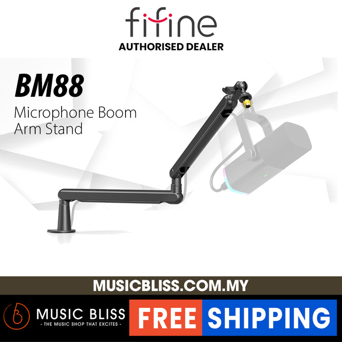 FIFINE BM88 Microphone Boom Arm, Low Profile Adjustable Stick