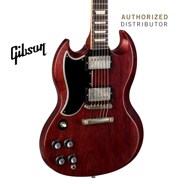 GIBSON 1961 LES PAUL SG STANDARD REISSUE STOPBAR VOS LEFT-HANDED ELECTRIC GUITAR - CHERRY RED - Music Bliss Malaysia