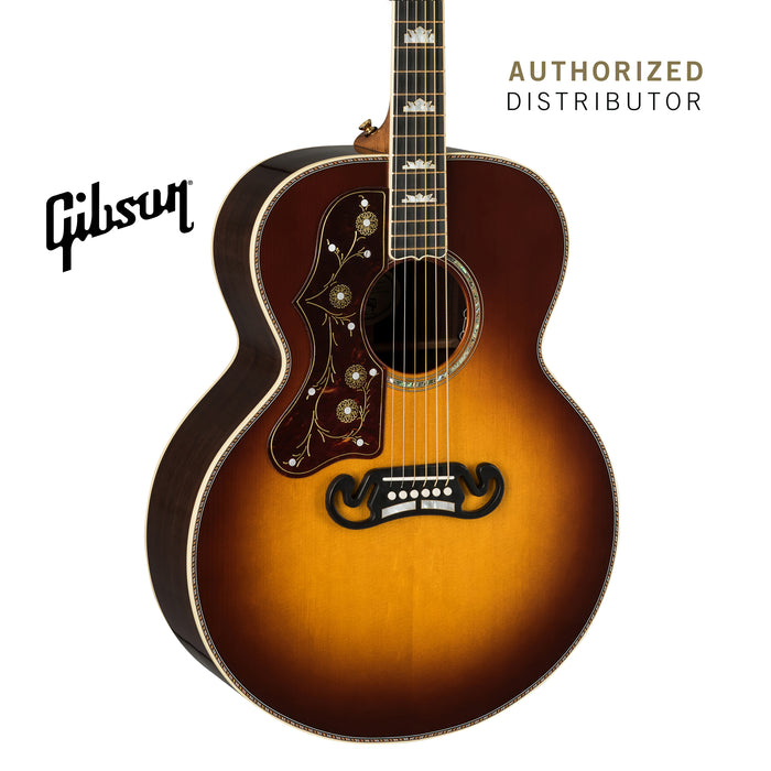 GIBSON SJ-200 DELUXE ROSEWOOD LEFT-HANDED ACOUSTIC-ELECTRIC GUITAR - ROSEWOOD BURST - Music Bliss Malaysia