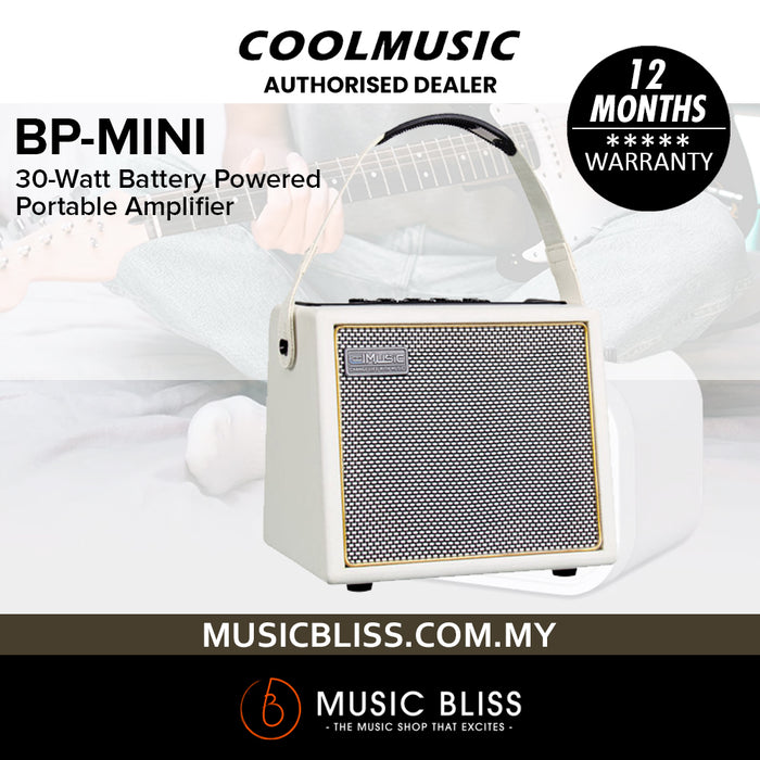 Cool Music BP-MINI 30-Watt Battery Powered Portable Amplifier - White