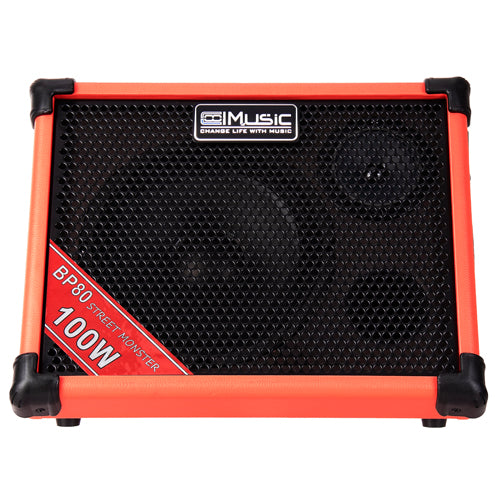 COOLMusic BP-80 100-Watt Battery Powered Acoustic Guitar Amplifier - Orange