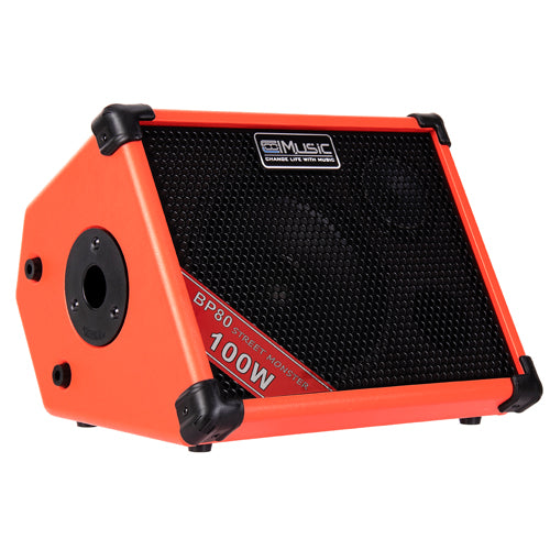 COOLMusic BP-80 100-Watt Battery Powered Acoustic Guitar Amplifier - Orange