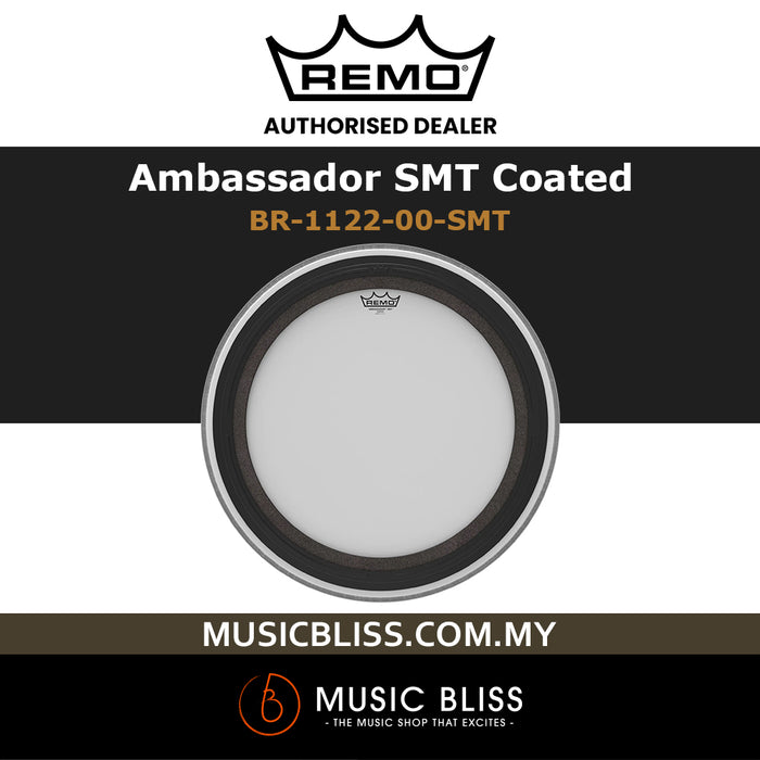 Remo Ambassador SMT Bass Drumhead - 22" - Coated - Music Bliss Malaysia