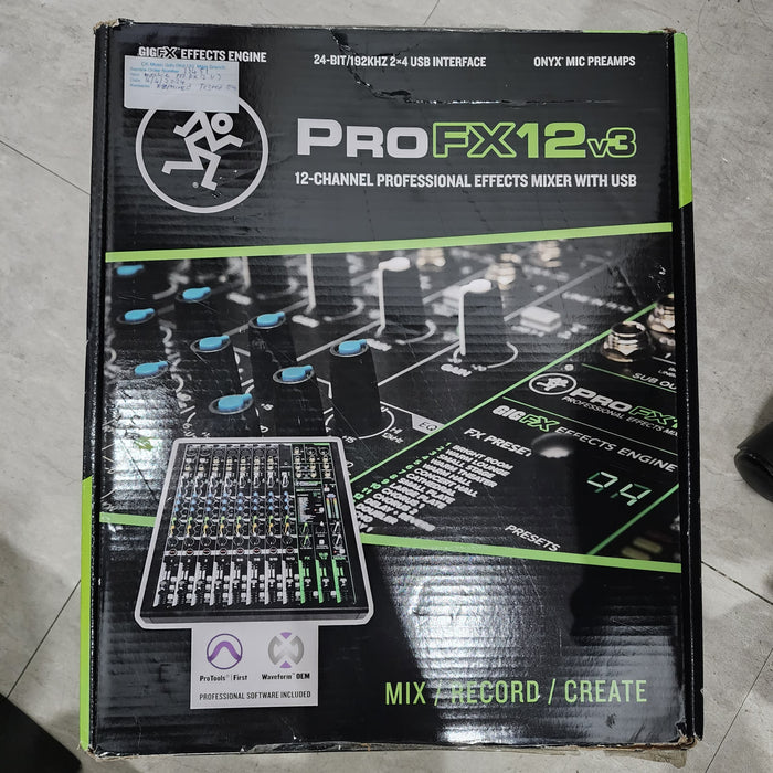 B STOCK (BS-364) Mackie ProFX12v3 12-channel Mixer with USB and Effects (Pro FX 12v3 / Pro FX12 v3)