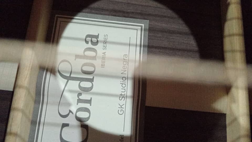 B STOCK (BS-377) Cordoba GK Studio Negra Acoustic-Electric Nylon String Flamenco Guitar