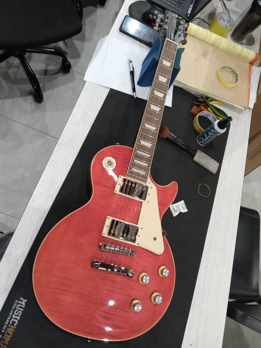 B STOCK (BS-382) Epiphone Les Paul Standard '60s Electric Guitar with Premium Gigbag - Translucent Fuchsia