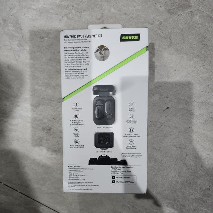 B STOCK (BS-447) Shure MoveMic Two Wireless Lavalier Microphone Receiver Kit