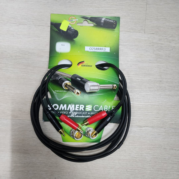 B STOCK (BS-488) Sommer Onyx 2025 Dual RCA to Dual RCA Stereo Interconnect Cable (3 Meters)