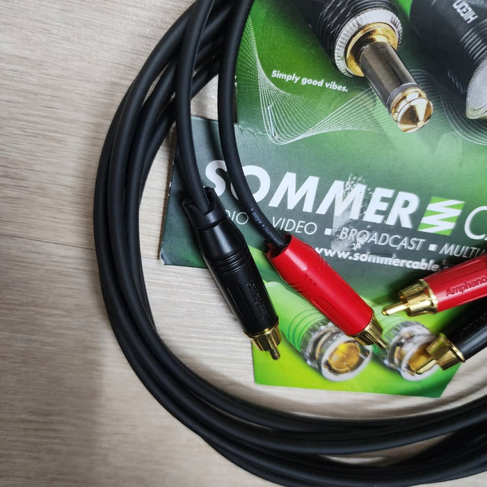 B STOCK (BS-488) Sommer Onyx 2025 Dual RCA to Dual RCA Stereo Interconnect Cable (3 Meters)
