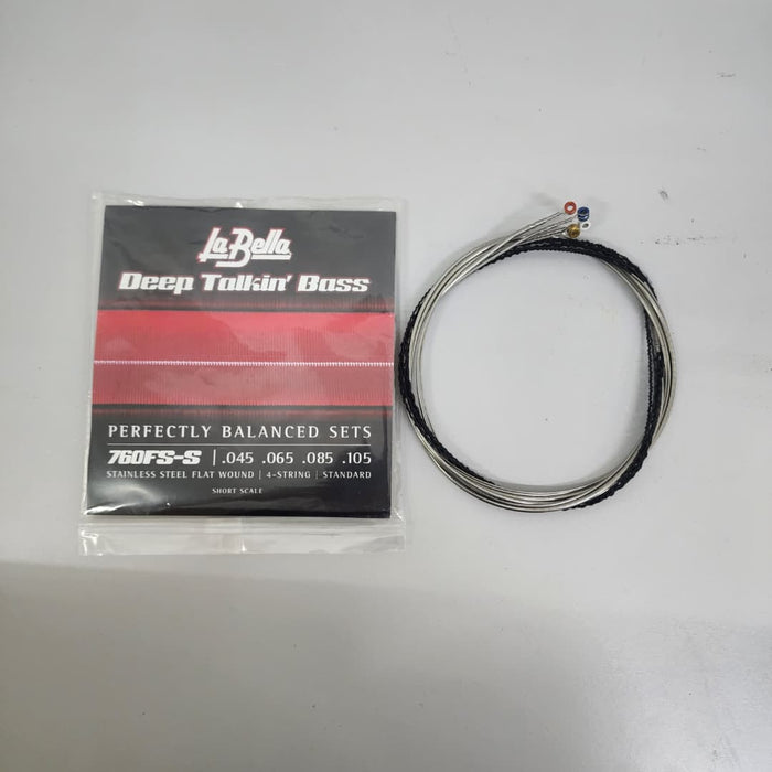 B STOCK (BS-527) La Bella 760FS-S Deep Talkin' Bass Flatwound Bass Guitar Strings - .045-.105 Standard Short Scale