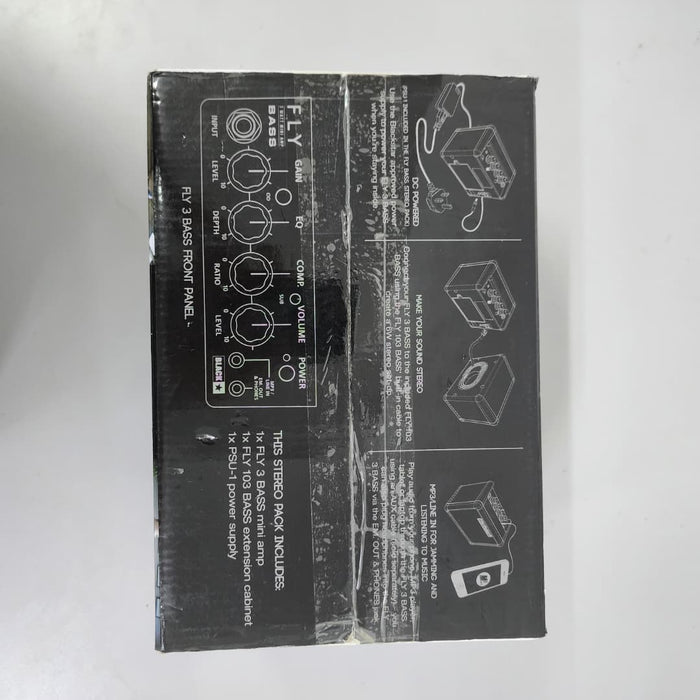 B STOCK (BS-532) Blackstar FLY 3 Bass Pack 1x3" 3-watt Bass Combo Amp w/Cabinet and Power Supply