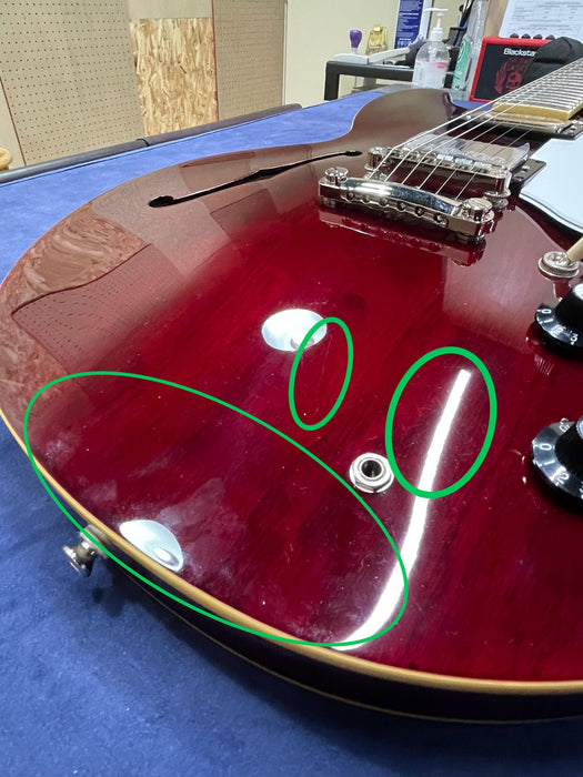 B STOCK (BS-543) Epiphone Noel Gallagher Riviera Semi-Hollowbody Electric Guitar, Case Included - Dark Red Wine