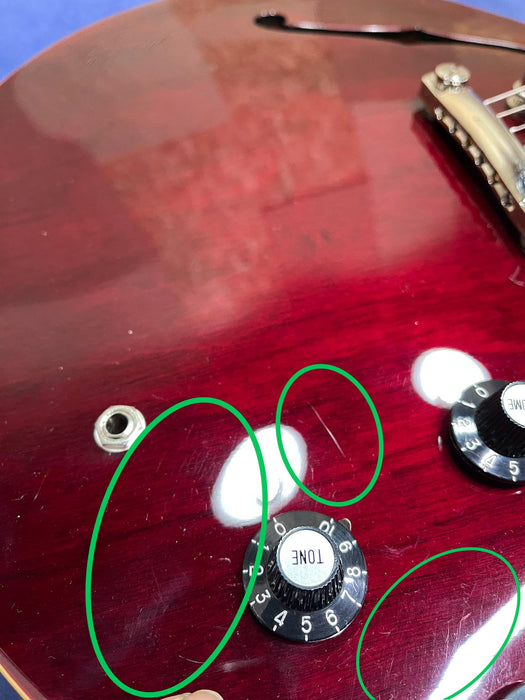 B STOCK (BS-543) Epiphone Noel Gallagher Riviera Semi-Hollowbody Electric Guitar, Case Included - Dark Red Wine