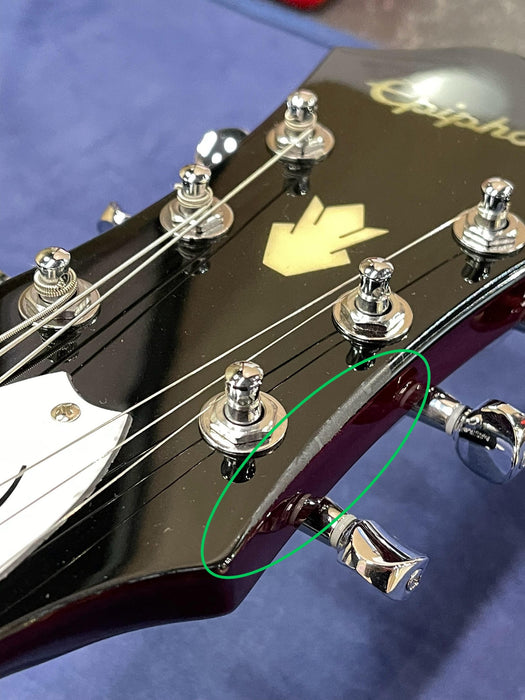 B STOCK (BS-543) Epiphone Noel Gallagher Riviera Semi-Hollowbody Electric Guitar, Case Included - Dark Red Wine