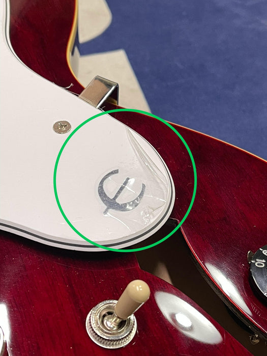 B STOCK (BS-543) Epiphone Noel Gallagher Riviera Semi-Hollowbody Electric Guitar, Case Included - Dark Red Wine