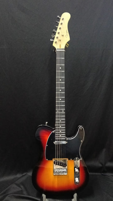 B STOCK (BS-671) Smiger S-G17-SB Budget Beginner Electric Guitar - SS Tele Style Sunburst for Rock Kapak