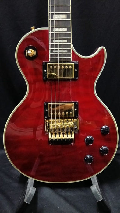 B STOCK (BS-691) Epiphone Alex Lifeson Les Paul Custom Axcess Electric Guitar, Case Included - Ruby