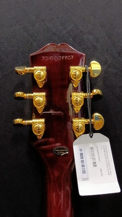 B STOCK (BS-691) Epiphone Alex Lifeson Les Paul Custom Axcess Electric Guitar, Case Included - Ruby