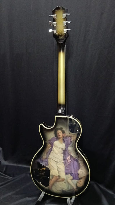 B STOCK (BS-694) Epiphone Adam Jones Les Paul Custom Art Collection Electric Guitar, Case Included - Korin Faught's, "Sensation" - Antique Silverburst