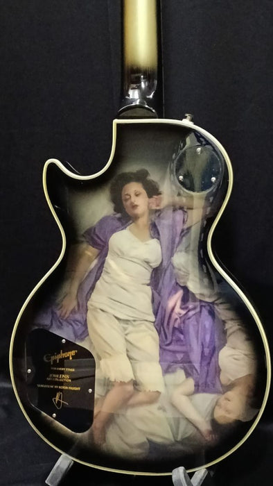 B STOCK (BS-694) Epiphone Adam Jones Les Paul Custom Art Collection Electric Guitar, Case Included - Korin Faught's, "Sensation" - Antique Silverburst