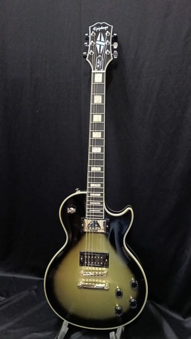 B STOCK (BS-694) Epiphone Adam Jones Les Paul Custom Art Collection Electric Guitar, Case Included - Korin Faught's, "Sensation" - Antique Silverburst