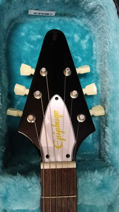 B STOCK (BS-697) Epiphone Jimi Hendrix "Love Drops" Flying V (Incl. Hard Case) - Ebony