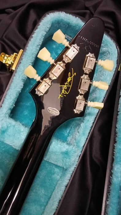 B STOCK (BS-697) Epiphone Jimi Hendrix "Love Drops" Flying V (Incl. Hard Case) - Ebony