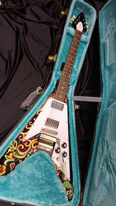 B STOCK (BS-697) Epiphone Jimi Hendrix "Love Drops" Flying V (Incl. Hard Case) - Ebony