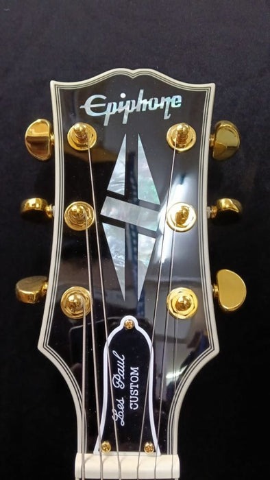 B STOCK (BS-699) (Epiphone Inspired by Gibson Custom) Epiphone Les Paul Custom Electric Guitar - Ebony