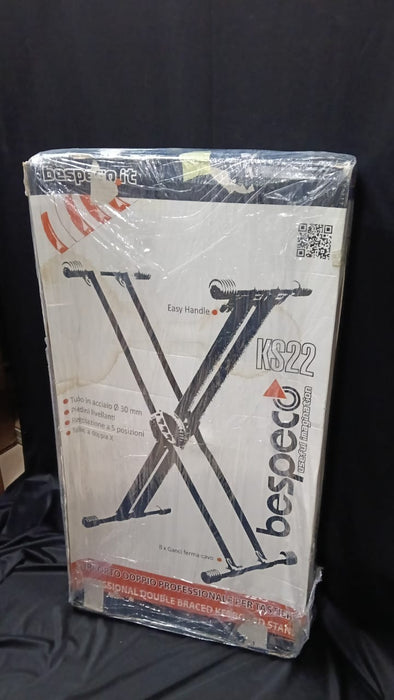 B STOCK (BS-703) Bespeco KS22 Professional Double Braced Keyboard Stand